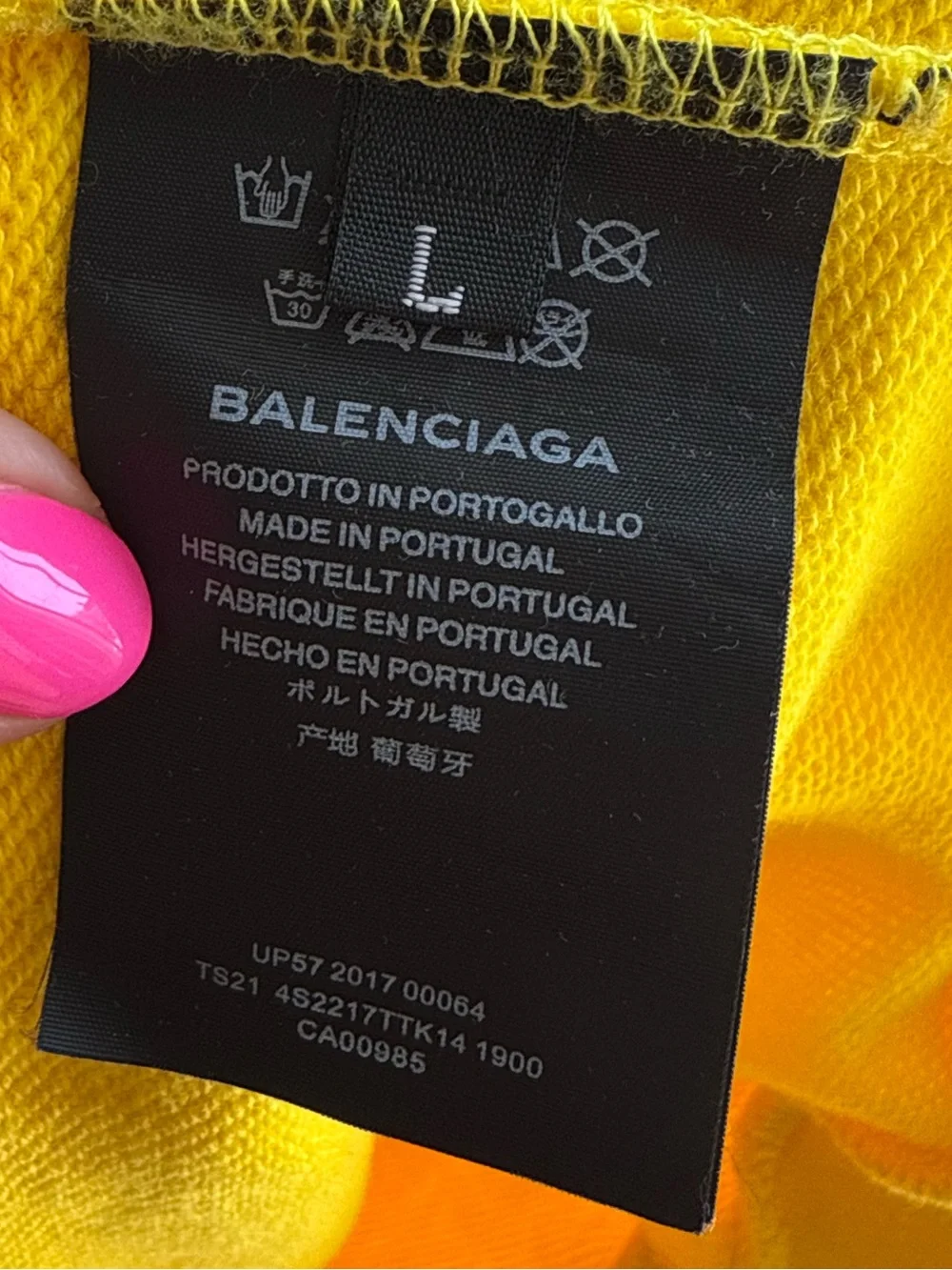 Balenciaga Men’s Yellow Crewneck Hoodie With 'The Power of Dreams' Logo
